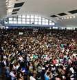 <p>Professores participam de assembleia no Clube Municipal, na Tijuca, zona norte do Rio de Janeiro (RJ), para decidir os rumos da greve</p>  Foto: Paulo Campos / Futura Press