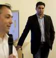 <p>Paulo Castro (&agrave; esq.), CEO Global do <strong>Terra</strong>, e Tiago Ramazzini, vice-presidente do Napster para a Am&eacute;rica Latina</p>  Foto: Bruno Santos / Terra