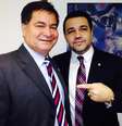 senador boliviano foi recebido por deputados - entre os quais o pastor Marco Feliciano (PSC-SP) e Jair Bolsonaro (PP-RJ)   Foto: Twitter / Reprodução