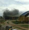 <p>Incêndio atingiu as obras da Arena Pantanal em outubro</p>  Foto: Frank Falchi / vc repórter