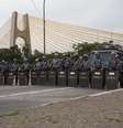 <p>A Tropa de Choque da Polícia Militar em ação no protesto na Marginal Pinheiros </p>  Foto: Rodrigo Gazzanel / Futura Press