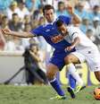 <p>Geuvanio fez a sua primeira partida pelo Santos no Brasileiro; atacante disputou o Campeonato Paulista pelo Penapolense-SP</p>  Foto: Ricardo Saibun / Divulgação Santos FC