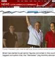 A rede de TV britânica BBC classificou o mensalão como o maior caso de corrupção do Brasil   Foto: Reprodução