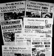 Capas de jornais britânicos da época destacam o assassinato de Kennedy  Foto: AP