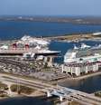 O Porto Canaveral, na Flórida, poderá se tornar o maior do mundo para navios de cruzeiro  Foto: Porto Canaveral/Divulgação