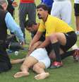 Jogador morreu durante partida neste domingo  Foto: AFP