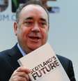 Alex Salmond apresenta em Glasgow o projeto para a independência da Escócia  Foto: AP