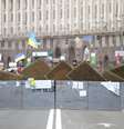 Manifestantes montaram barricada na principal avenida de Kiev  Foto: Reuters
