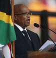 O presidente da África do Sul, Jacob Zuma, durunte discurso no funderal de Nelson Mandela  Foto: AP