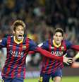<p>Neymar fez os dois gols do Barcelona em vitória sobre Villarreal</p>  Foto: AP