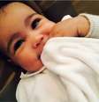 <p>North, filha de Kim Kardashian e Kanye West, tem apenas oito meses de vida</p>  Foto: Instagram / Reprodução