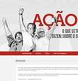 Cabeçalho da página apresenta fotos de Dirceu, Delúbio e Genoino com os punhos erguidos  Foto: Reprodução