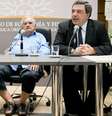 Da esquerda à direita: Danilo Astori, José Mujica e o novo ministro da Economia do Uruguai, Mario Bergara  Foto: AP