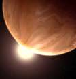 Impressão artística mostra como seria um exoplaneta coberto de nuvens  Foto: Space Telescope Science Institute/Nasa / Divulgação