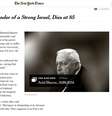 O site do The New York Times considerou Ariel Sharon um "defensor feroz de um Israel forte"  Foto: Reprodução