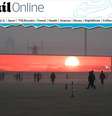 Telas gigantes com imagens do sol na Praça da Paz Celestial   Foto: Reprodução