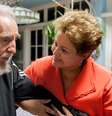 Segundo o site oficial 'Cubadebate', Dilma e Fidel falaram sobre o porto de Mariel, inaugurado nessa segunda. O terminal contou com financiamento do BNDES  Foto: Alex Castro/Cubadebate / Flickr