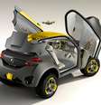 Renault Kwid Concept  foi equipado com um drone (veículo aéreo não tripulado) para que o motorista não fique parado no trânsito  Foto: Divulgação