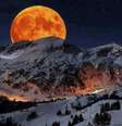 A paisagem mostra uma Lua extremamente grande no Parque Nacional Sequoia, em Sierra, Nevada, nos EUA. A foto original, sem a Lua, foi tirada na Europa.  Foto: Reprodução