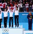 <p>Seleção canadense feminina de curling conquistou o ouro olímpico de 2014</p>  Foto: Getty Images 