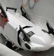 Trenó da equipe Canadá III virou de ponta cabeça durante a disputa do bobsled  Foto: AP
