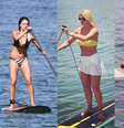 Ísis Valverde, Val Marchiori e Rihanna estão entre as celebridades que curtem se equilibrar sobre a prancha para praticar stand up paddle  Foto: AgNews/ Reprodução/Instagram