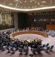 Membros do Conselho de Segurança da ONU em encontro sobre a crise na Ucrânia, no escritório da ONU em Nova York, em 1 de março  Foto: Reuters