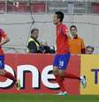 Son Heung Min comemora um dos gols sul-coreanos diante da Grécia  Foto: AP