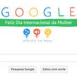 Imagem do doodle comemorando o dia 8 de março  Foto: Reprodução