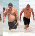 Com quilinhos a mais na balança, famosos como Murilo Benício, Zeca Pagodinho e Ronaldo aproveitaram a praia sem se importar com a forma física   Foto: Agnews 
