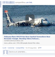 Campanha no Facebook promove falso vídeo da localização do avião da Malaysia Airlines  Foto: Reprodução