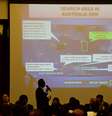 <p>Funcionários da Malásia mostram a parentes chineses de passageiros do vôo MH370 a nova área de busca, em conferência no Hotel Metro Park em Pequim, em 28 de março</p>  Foto: AFP