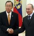 <p>Ban-ki moon e Vladimir Putin discutiram a crise na Ucrânia durante encontro realizado no Kremlin, em 20 de março </p>  Foto: Reuters