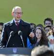 <p>Primeiro-ministro da Ucr&acirc;nia, Arseniy Yatsenyuk, em discurso na capital&nbsp;Kiev, em 29 de mar&ccedil;o</p>  Foto: AFP
