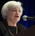 <p>A chair do Federal Reserve, Janet Yellen, fala durante uma conferência em Chicago; autoridades do Fed estão preocupadas que partes de Basileia III sejam falhas </p>  Foto: John Gress / Reuters