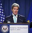 <p>Secretário de Estado dos EUA, John Kerry fala à imprensa após reunião sobre a situação na Ucrânia, em Genebra, ensta quinta-feira, 17 de abril</p>  Foto: Reuters