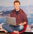 A réplica de Mark Zuckerberg aparece em frente a uma foto do bairro Fisherman's Wharf, em São Francisco  Foto: Reprodução/Mashable