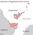 Costa leste da Grã-bretanha e Doggerland há 8,2 mil anos  Foto: BBC News Brasil