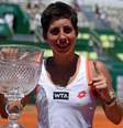 A espanhola Carla Suarez Navarro faturou o primeiro título de WTA na sua carreira  Foto: AFP