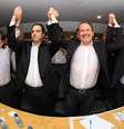 <p>Eduardo Campos lança Paulo Câmara pré-candidato ao governo do Estado de Pernambuco pelo PSB, em maio</p>  Foto: PSB