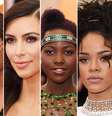 Beyoncé Knowles, Kim Kardashian, Lupita Nyong'o, Rihanna e Taylor Swift: do make nude ao vinho    Foto: Getty Images