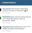 Comentários nas fotos do cantor Latino  Foto: Instagram / Reprodução