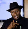 <p>Presidente nigeriano, Goodluck Jonathan, durante o Fórum Econômico Mundial, em Abuja, capital da Nigéria, em 9 de maio</p>  Foto: Reuters