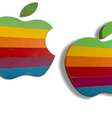 O arco-íris da Apple foi feito em 1977 e utilizado pela empresa até meados de 1997, quando a imagem passou a ser monocromática  Foto: Bonhams / Divulgação
