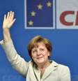<p>Partido Conservador, da chanceler alemã Angela Merkel, venceu com 36% dos votos as eleições europeias na Alemanha, segundo boca de urna</p>  Foto: AP
