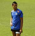<p>Mesmo com situação indefinida, Cícero foi bancado por Oswaldo</p>  Foto: Ricardo Saibun/Santos F.C. / Divulgação