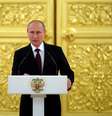 <p>Presidente da Rússia, Vladimir Putin fala no Kremlin, em Moscou, em 27 de maio</p>  Foto: AFP