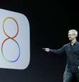 <p>CEO da Apple, Tim Cook durante o iOS 8 em São Francisco</p>  Foto: Jeff Chiu / AP