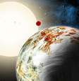 <p>Kepler-10c orbita uma estrela a cerca de 560 anos-luz de dist&acirc;ncia e est&aacute; sendo chamado de "Godzilla das Terras"</p>  Foto: AFP