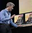 <p>Craig Federighi, vice-presidente de engenharia da Apple, apresentou o OS X Yosemite em junho</p>  Foto: AP